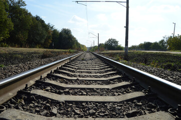 railroad tracks in the countryside