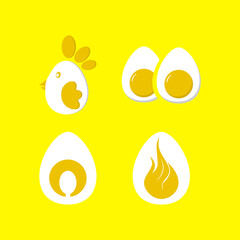 modern egg vector icon set elements design