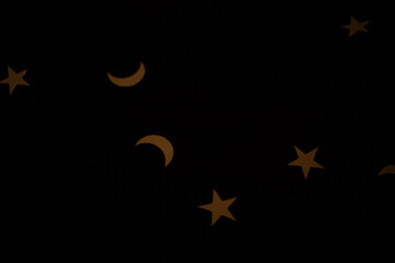 Whimsical Cute baby background with night stars and moon miniatures.Wallpaper product packing,gift wrapping paper,textiles,home decor and scrapbooking versatile uses.