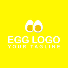 egg logo design illustration in isolated yellow background
