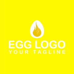 Hot fire egg logo vector design