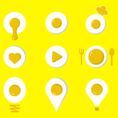 modern egg vector icon set elements design