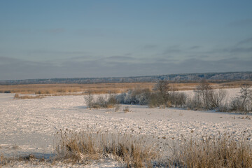frozen lake in the winter