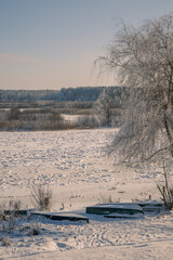 frozen river in winter