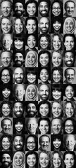 Collection of happy people faces
