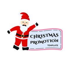 christmas santa claus  with promotion board design template