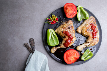 grilled chicken with vegetables