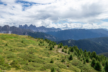 Fototapeta premium Landscape panorama of Seiser Alm in South Tyrol, Italy