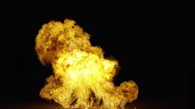 Fire Explosion Stock Video In Black Background 
