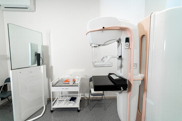 X ray medical equipment. Woman`s health care concept. Modern clinic interior. Closeup