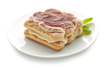 plate of Tiramisu dessert
