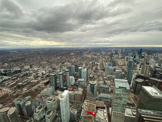 Obraz premium Toronto Skyline of downtown financial district from the above