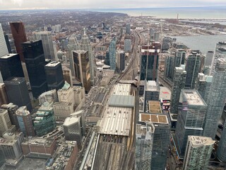 Toronto Skyline of downtown financial district from the above