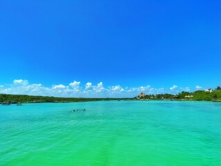 lagoon with clear green water