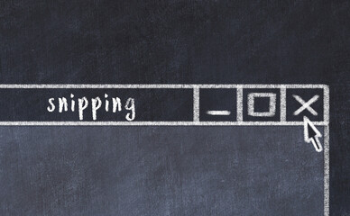 Chalk drawig of browser window with inscription snipping