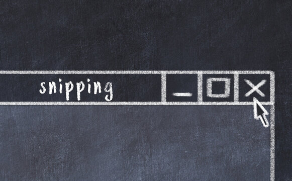 Chalk drawig of browser window with inscription snipping