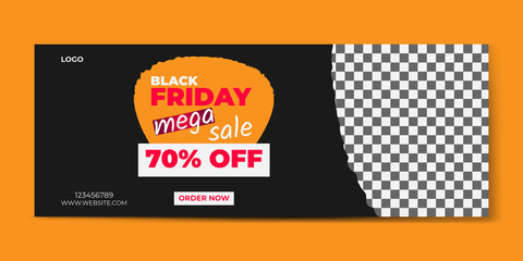 Black Friday mega sale Facebook cover and template | social media cover