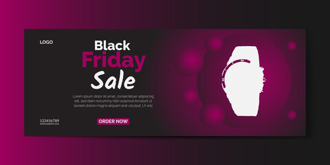 Black Friday men fashion Facebook cover banner template |  friday sale social media banner