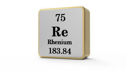 3d Rhenium Element Sign. Stock image.	
