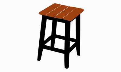 Silhouette of a wooden coffee table