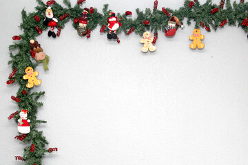 Latino man with protection mask and Christmas decoration, new normal covid-19