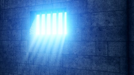 Rays Light Window background,3D Rendering