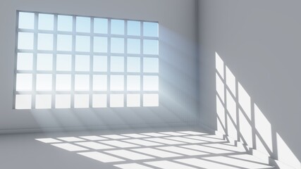 Obraz premium Rays Light Window background,3D Rendering