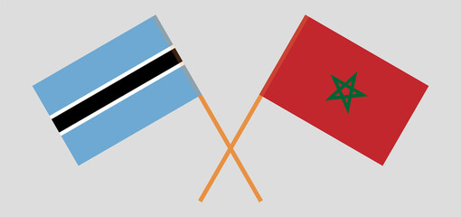 Crossed flags of Morocco and Botswana