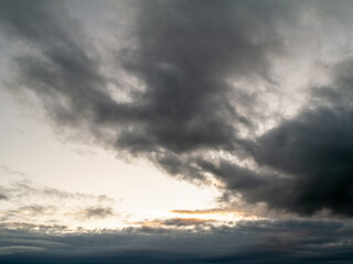 Dramatic grey cloudy sky, Nature background