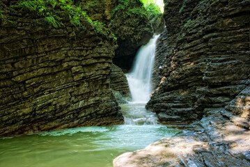 waterfall Rufabgo in the mountains