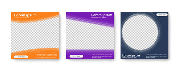 Social media editable post banner. Web banners for social media, brush effect, diagonal, circle, line, offer. Clear and simple design, vector illustration for facebook.