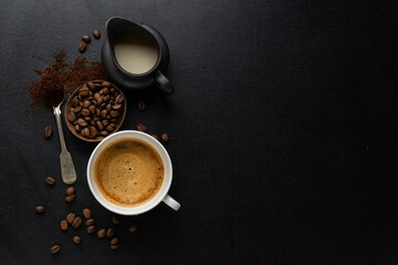 Coffee background with coffee beans