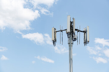 AUCKLAND, NEW ZEALAND - Dec 04, 2019: View of cellular base station
