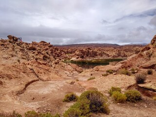 Rock formation - Lost Lagoon (Laguna Perdida/Hedionda)  in Bolivia, South America - part of the 3-days tour to the salt desert Salar de Uyuni, largest salt flat in the world.
