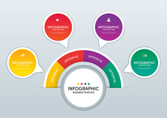 Modern infographic business template and data visualization with 4 options