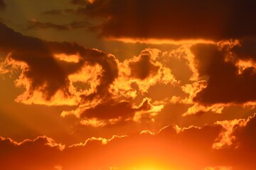 Beautiful sunset in Brittany. France