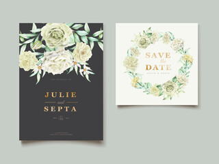 Obraz na płótnie Canvas elegant hand drawing wedding invitation floral design