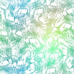 Seamless satin soft pastel color leaves pattern. High quality illustration. Beach or resort wear design of leaves in fuzzy turquoise and white. Repeat raster jpg pattern design.