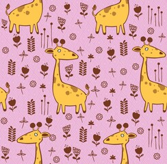 Baby seamless pattern. Cute giraffe . Creative scandinavian kids texture for fabric, textile, wallpaper, apparel. illustration in pastel colours. illustration. High quality illustration