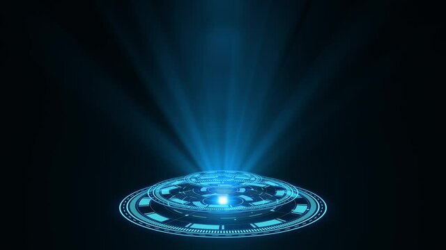 Hologram. Futuristic Sci-fi interface. Technology background. Good for tech title and background, news headline business intro screensaver.