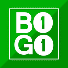 BOGO, Sale poster design template, buy 1 get 1 free, banner offer, spend up and save more, vector illustration