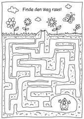 Rätselbild Labyrinth Maulwurf
