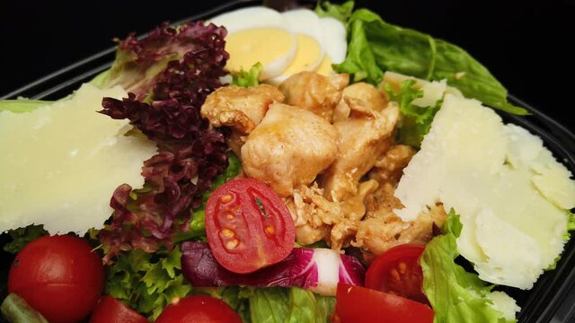 Chicken Salad - green lettuce with grilled chicken - food photography