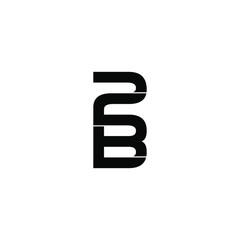 2b letter original monogram logo design 