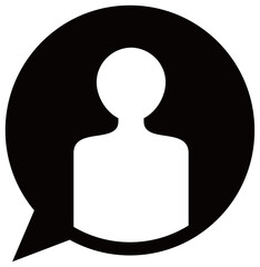 人物のシルエットベクターアイコン　ふきだし