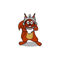 cartoon squirrel wearing an astronaut helmet mascot vector illustration