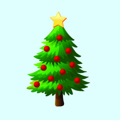 vector Decorated christmas tree comment social media Facebook Instagram Whatsapp chat comment reactions, icon template face emoji character message