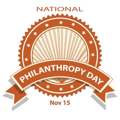 National Philanthropy Day Sign and Badge