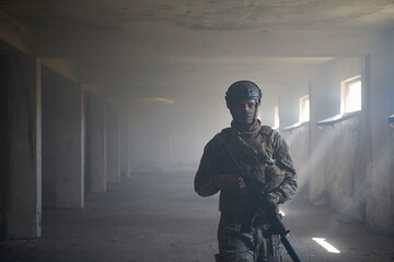 modern warfare soldier in urban environment