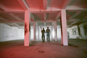 soldier squad team portrait in urban environment